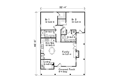 House Plan 45155 First Level Plan