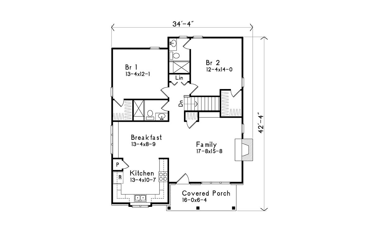 Cabin Country Craftsman Level One of Plan 45157