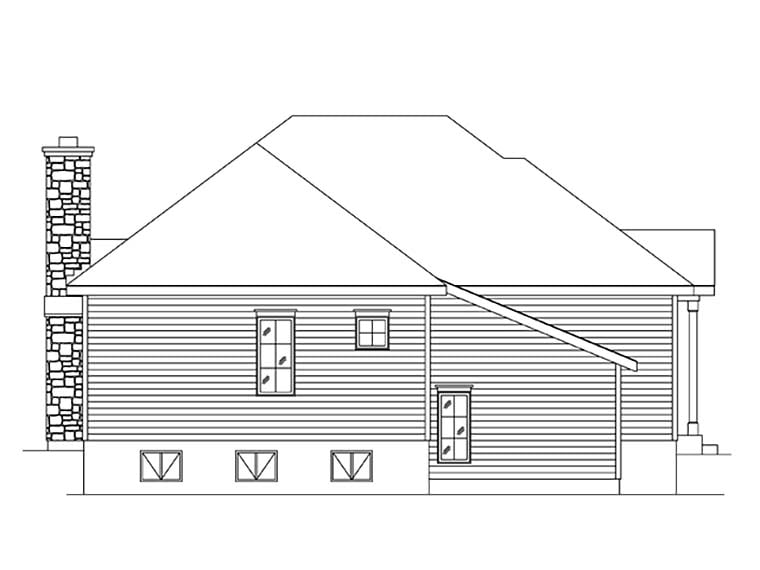 Bungalow Cottage Rear Elevation of Plan 45159