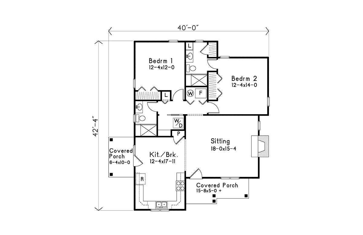 Bungalow Cottage Level One of Plan 45160