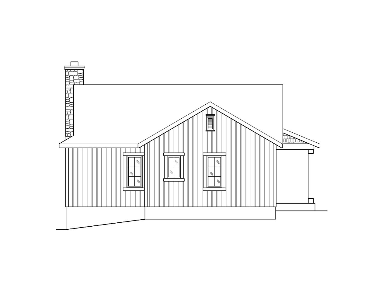 Bungalow Cottage Rear Elevation of Plan 45160
