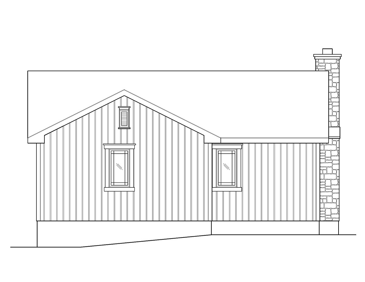 Bungalow Cottage Rear Elevation of Plan 45161