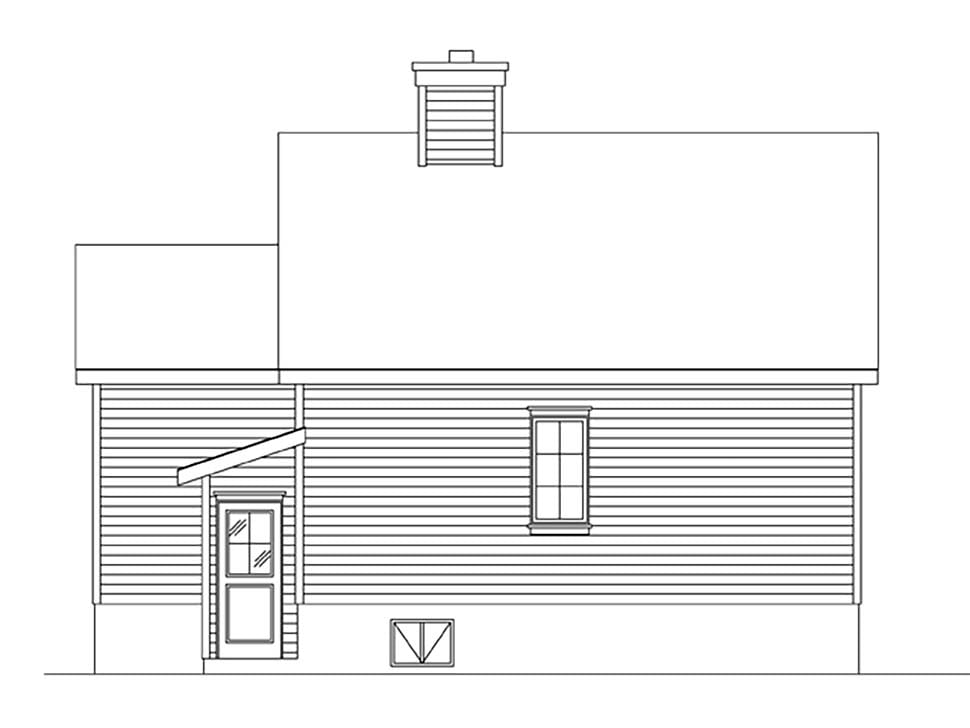 Cottage Narrow Lot Rear Elevation of Plan 45164