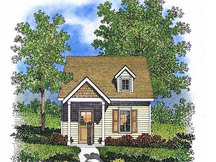 Cabin Cottage Narrow Lot One-Story Elevation of Plan 45165