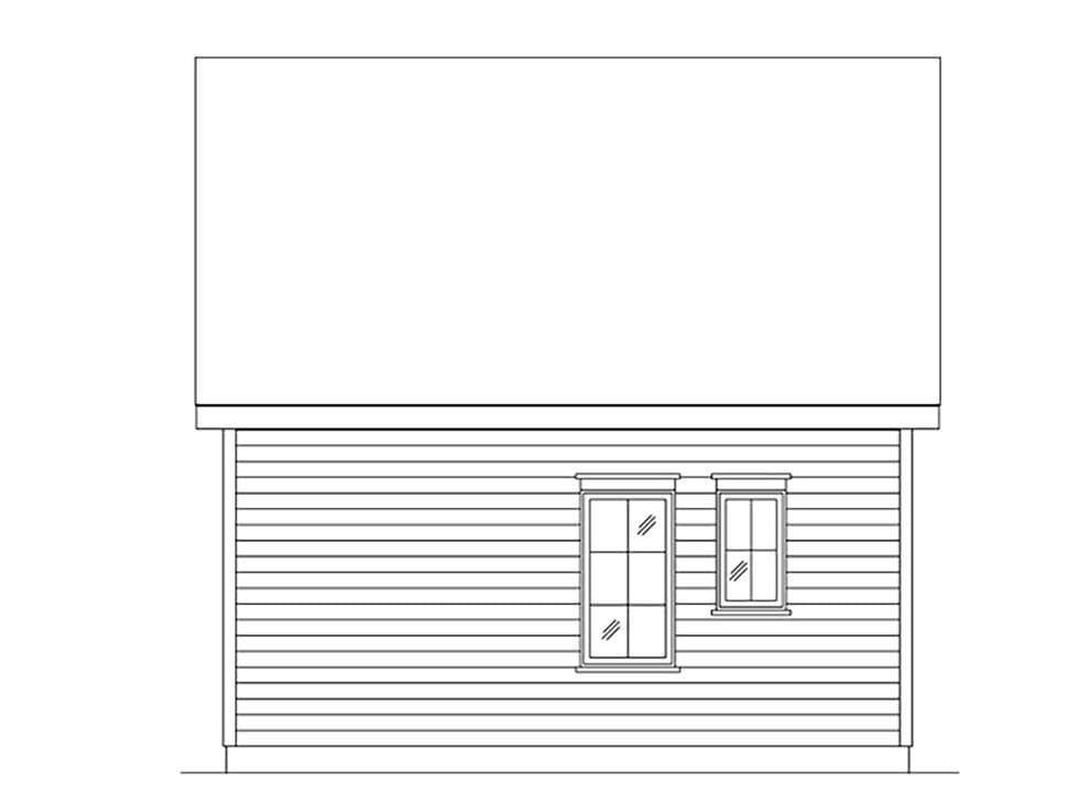 Cabin, Cottage, Narrow Lot, One-Story House Plan 45165 with 1 Beds, 1 Baths Rear Elevation