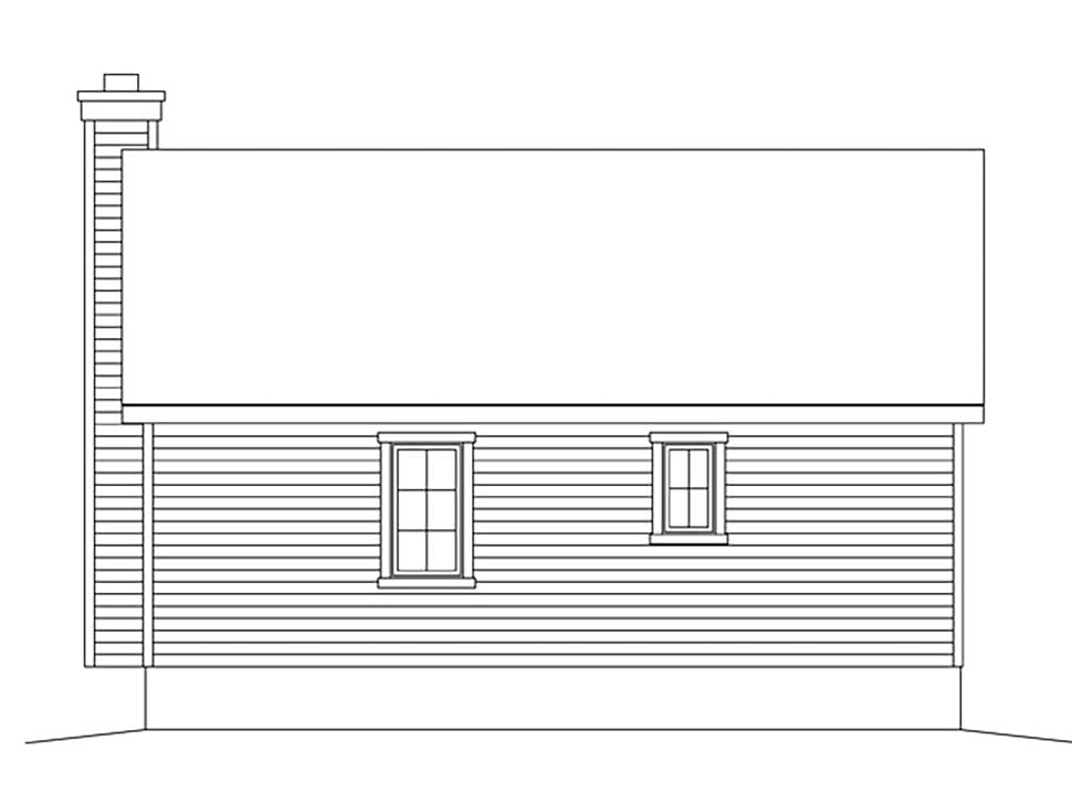 Cabin Cottage Country Narrow Lot One-Story Rear Elevation of Plan 45168