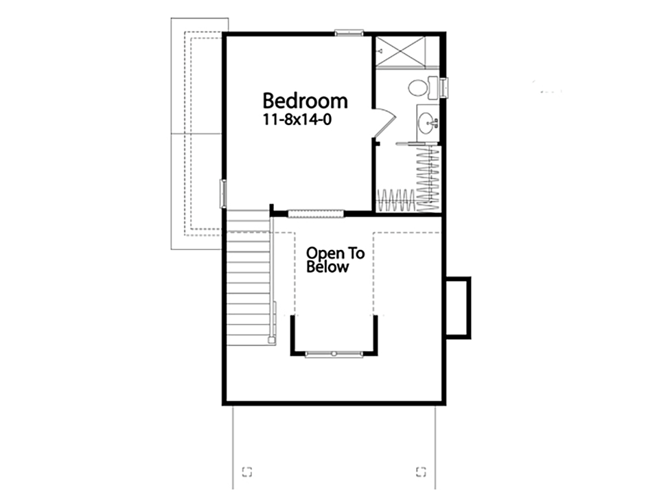 Craftsman Narrow Lot Level Two of Plan 45170