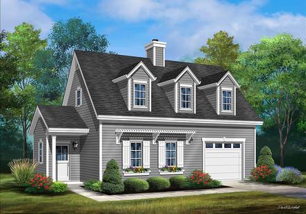 Cape Cod Cottage Traditional Elevation of Plan 45180