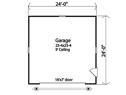 Garage Plan 45181 - 2 Car Garage First Level Plan