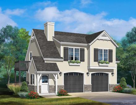 Garage Plan 45183 - 2 Car Garage Apartment Elevation