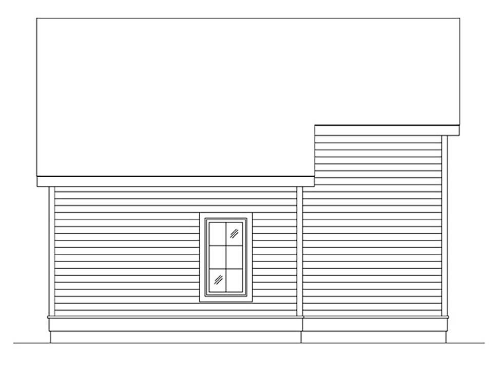 Cottage Narrow Lot One-Story Rear Elevation of Plan 45184