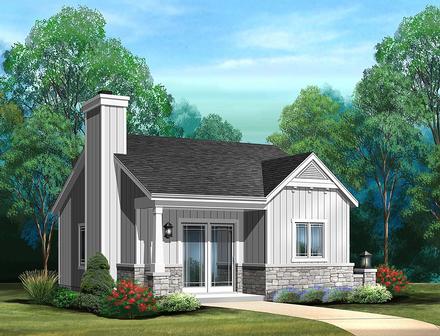 Bungalow Cottage Narrow Lot One-Story Elevation of Plan 45186