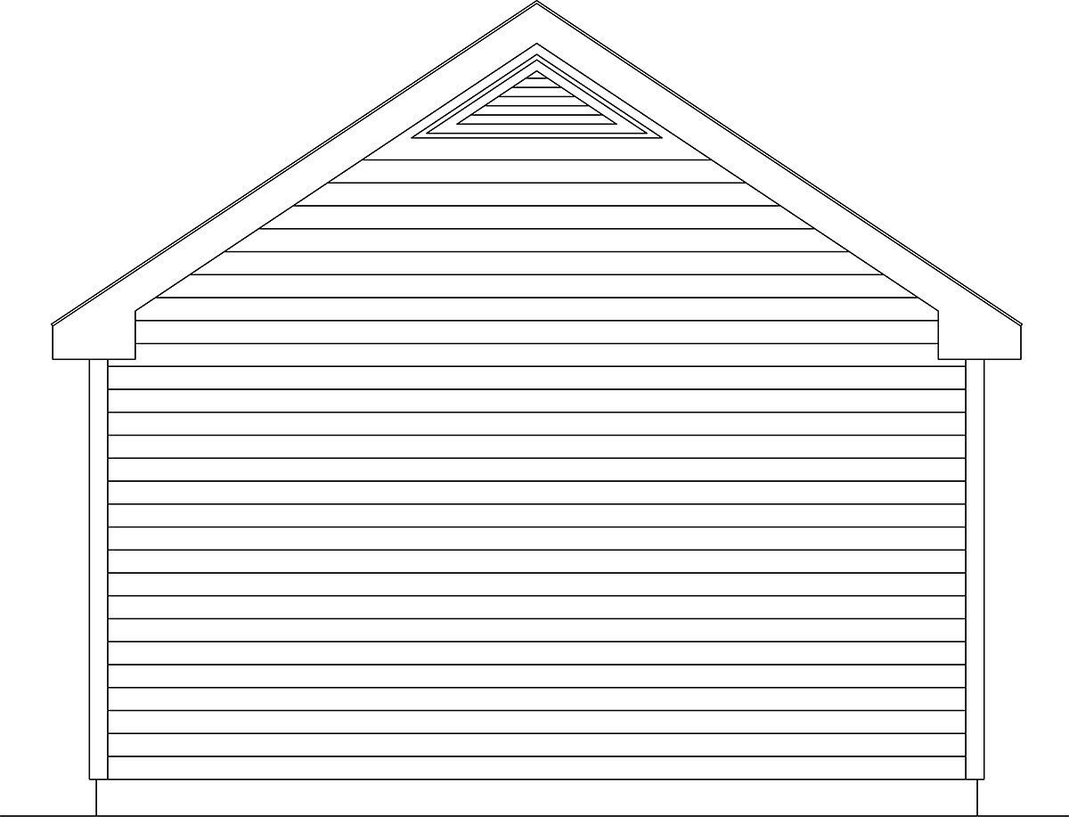 Cottage Narrow Lot One-Story Rear Elevation of Plan 45187