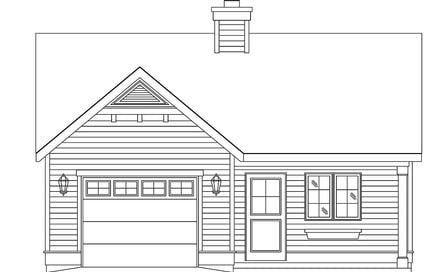 Narrow Lot One-Story Elevation of Plan 45188