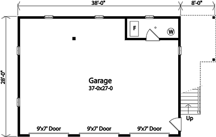 Garage Plan 45192 - 3 Car Garage Apartment First Level Plan