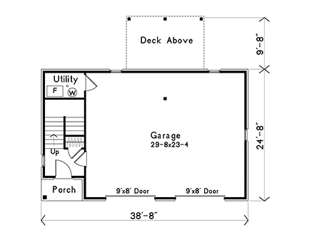 Garage Plan 45193 - 2 Car Garage First Level Plan