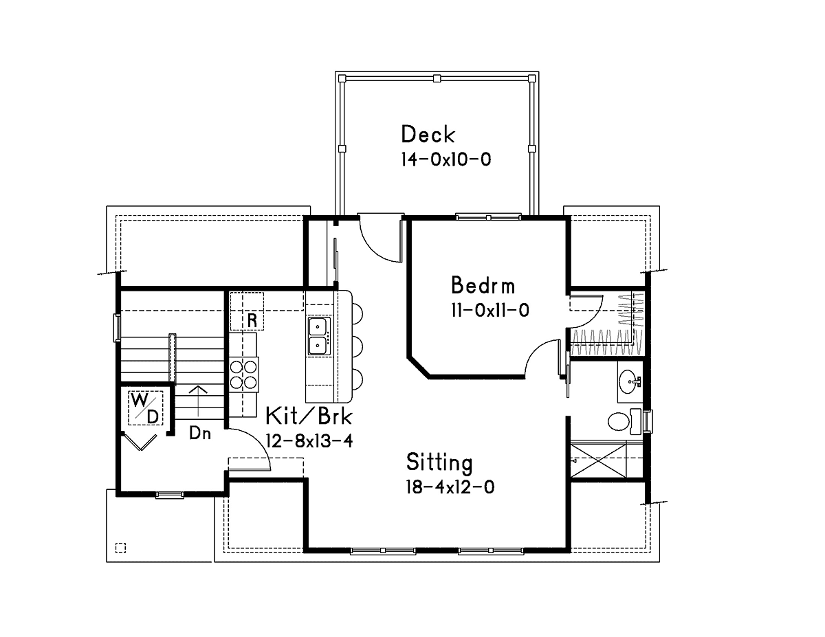 Country Craftsman Traditional Level Two of Plan 45193