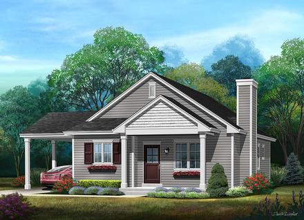 Ranch Traditional Elevation of Plan 45195