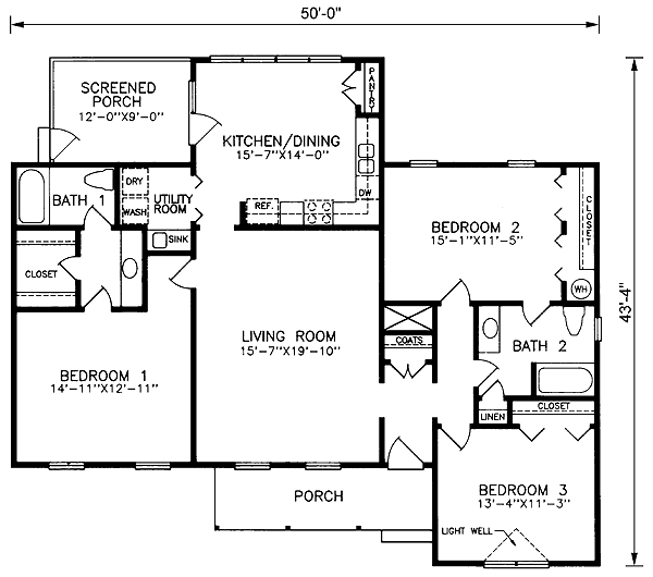 Ranch Level One of Plan 45202