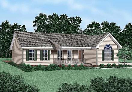 Ranch Elevation of Plan 45202