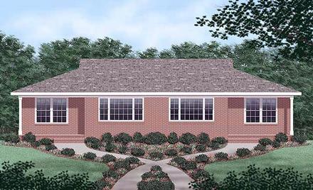 One-Story Elevation of Plan 45204