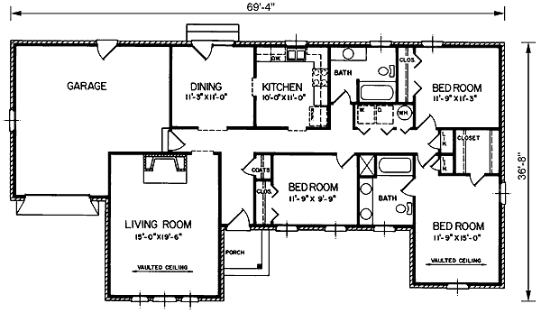 One-Story Traditional Level One of Plan 45205