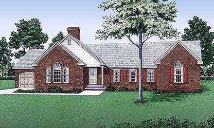 One-Story Traditional Elevation of Plan 45205