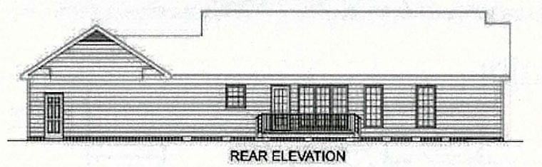 Ranch Traditional Rear Elevation of Plan 45210