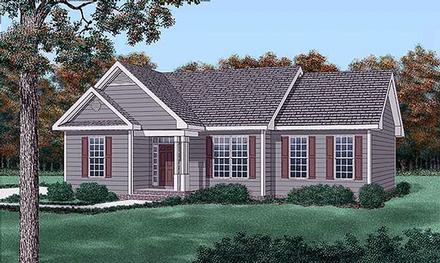 One-Story Traditional Elevation of Plan 45211