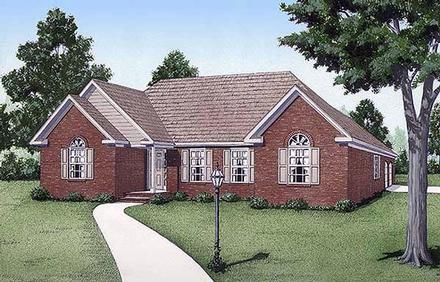 European One-Story Traditional Elevation of Plan 45213