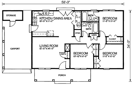 House Plan 45215 First Level Plan