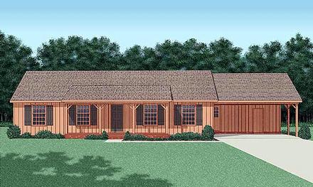 One-Story Ranch Elevation of Plan 45217