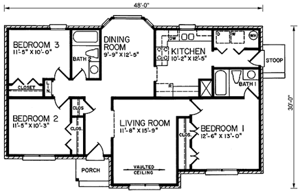 House Plan 45231 First Level Plan