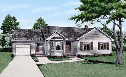 One-Story Ranch Elevation of Plan 45232