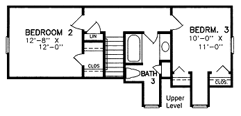 House Plan 45233 Second Level Plan