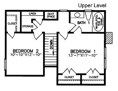 Cabin Narrow Lot Level Two of Plan 45237