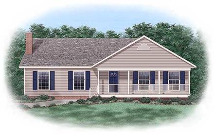 Ranch Traditional Elevation of Plan 45240