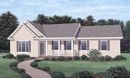 One-Story Traditional Elevation of Plan 45259