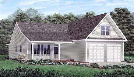 Country One-Story Traditional Elevation of Plan 45261