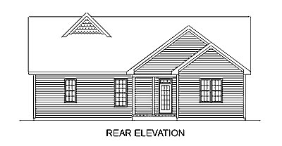 Country One-Story Traditional Rear Elevation of Plan 45261