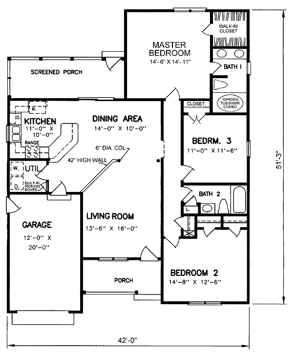 One-Story Traditional Level One of Plan 45264