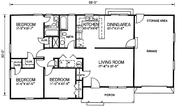 Ranch Level One of Plan 45265