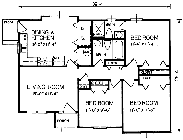 One-Story Traditional Level One of Plan 45267