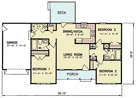 House Plan 45270 First Level Plan