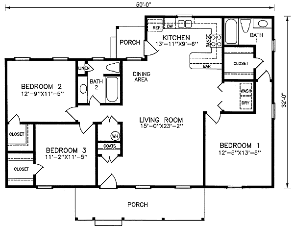 Ranch Level One of Plan 45271