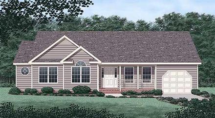 One-Story Ranch Elevation of Plan 45277