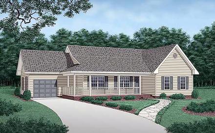 One-Story Traditional Elevation of Plan 45281