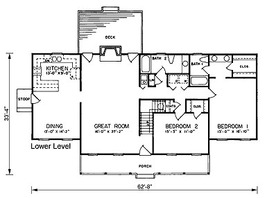 House Plan 45282 First Level Plan