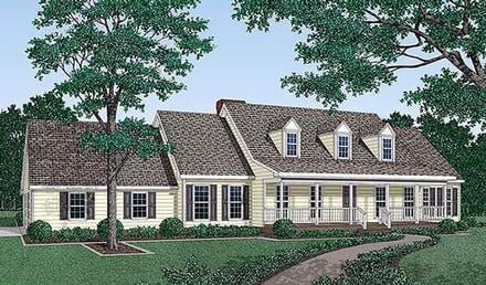 Cape Cod Country Elevation of Plan 45283