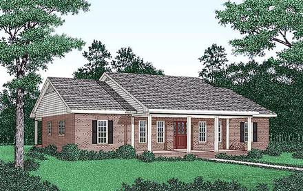 One-Story Ranch Elevation of Plan 45285